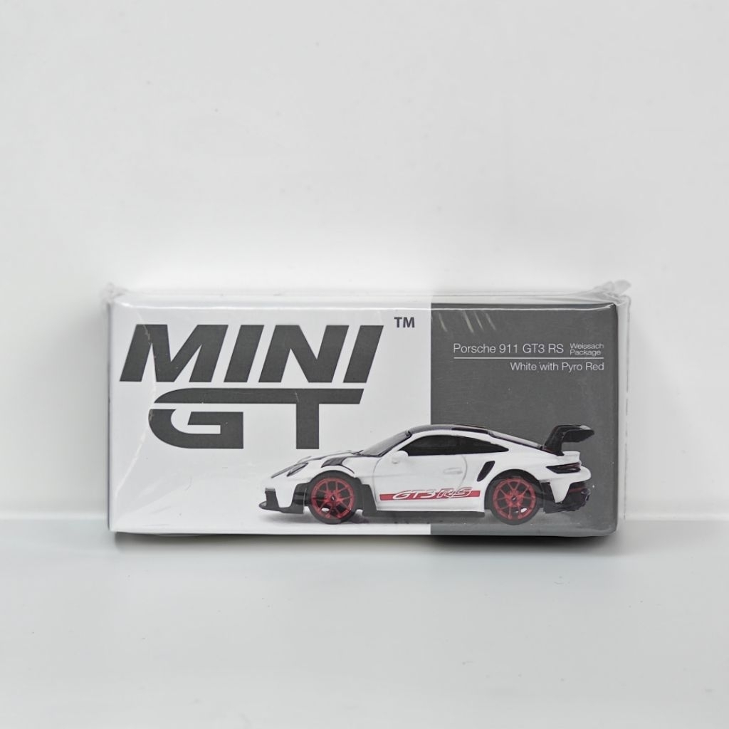 Mini GT 706 Porsche 911 GT3 RS Weissach Package White with Pyro Red
