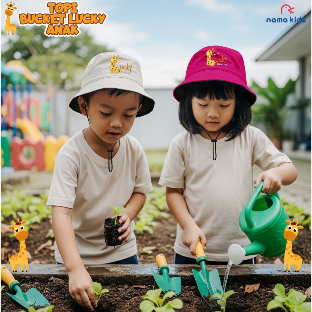 TOPI BUCKET ANAK TOPI BUCKET  GOOD LUCKY ANAK TOPI BUCKET TALI MURAH TOPI BAKET ANAK BAYI TOPI BUCKE
