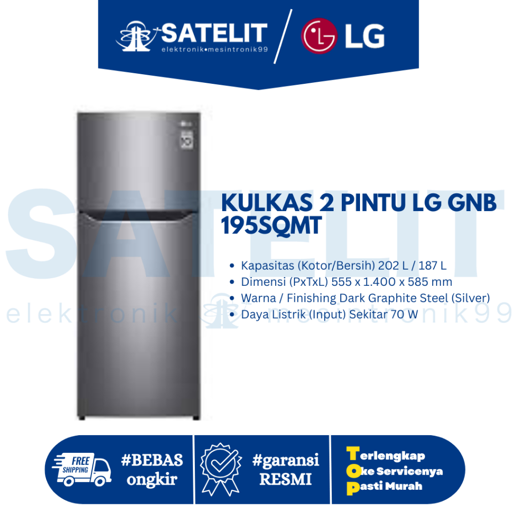 KULKAS 2 PINTU LG GNB215SQMT