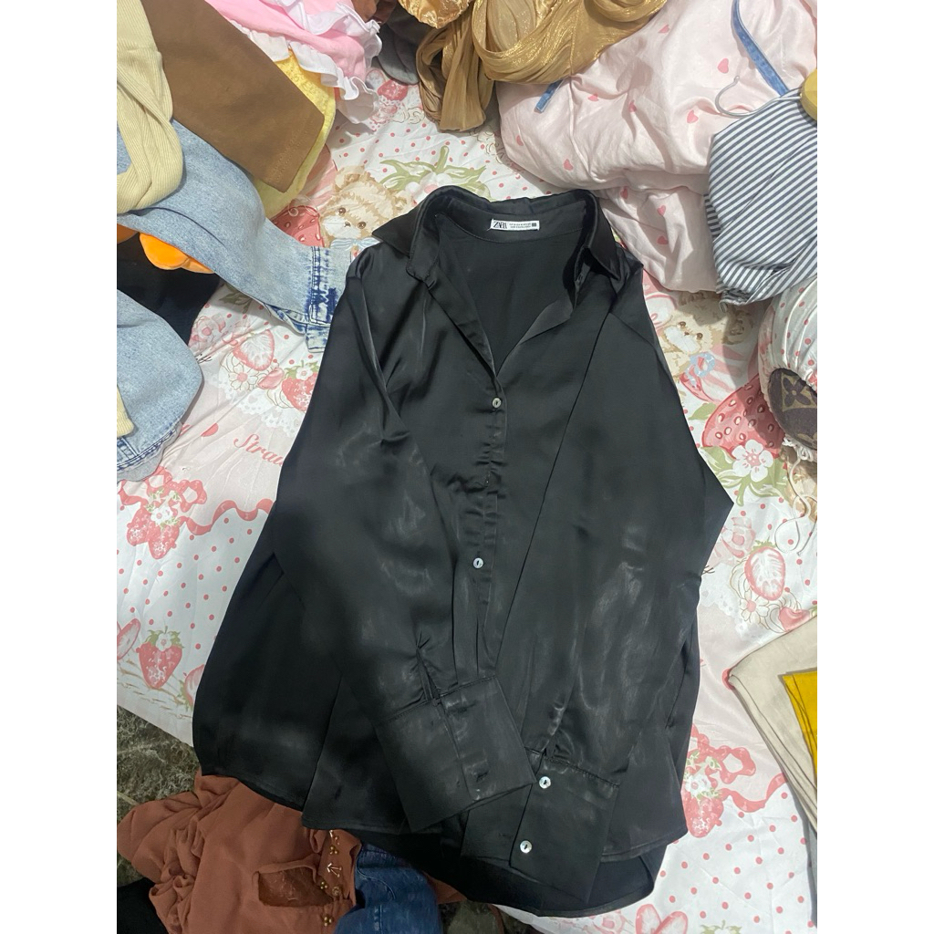 preloved kemeja zara black wanita