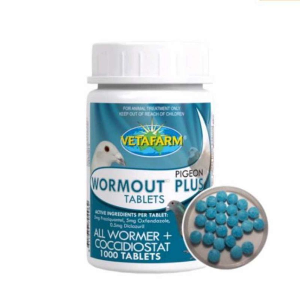 Wormout vetafarm merpati pigeon 100% asli