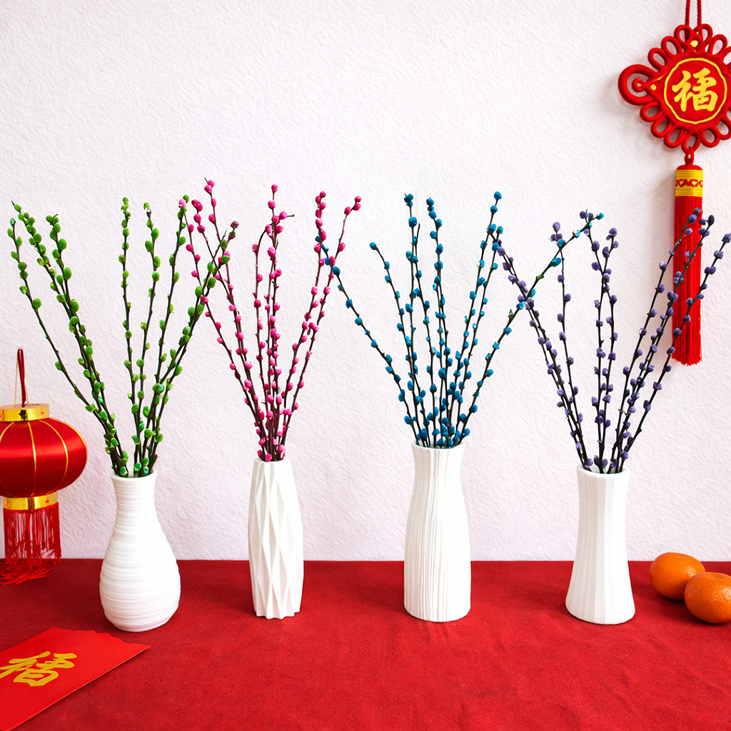(9pcs) Dried Pussy Willow Bunga Imlek Dekorasi Chinese New Year Decoration CNY Bunga Kering Bunga As