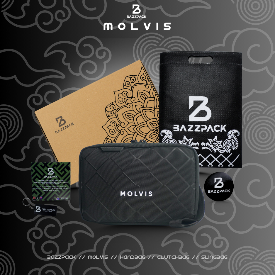 BAZZPACK | MOLVIS | Tas Handbag | Tas Clutchbag | Tas Slingbag | Tas Pria | Tas Anti Bara Api Dan An