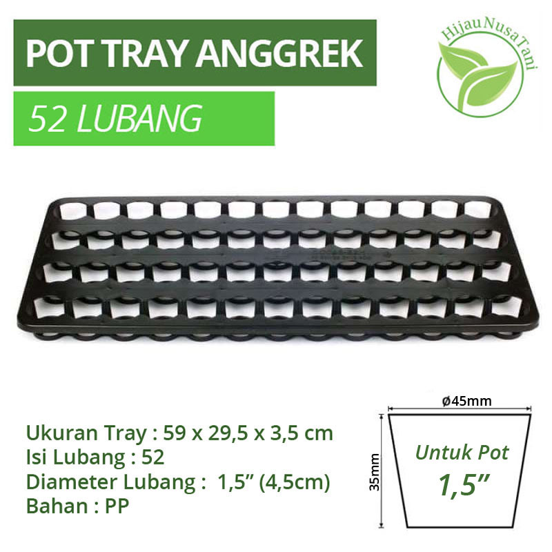 POT TRAY SEMAI ANGGREK 52 LUBANG [ 52 x Pot 1,5" ] - traypot wadah semai bibit seedling seeding angg