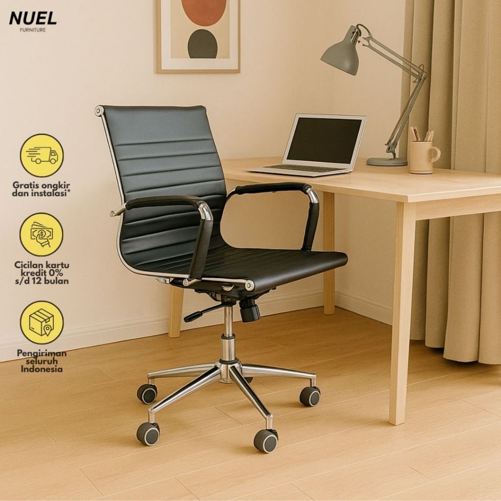 NUEL Kursi Direktur Kulit Oscar /  Kursi Manager / Jedar Office Chair