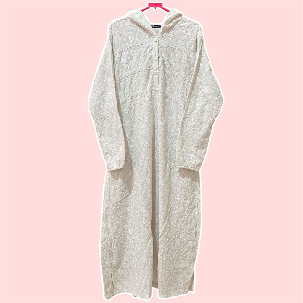 PRELOVED DRESS PUTIH BORDIR PREMIUM free hijab