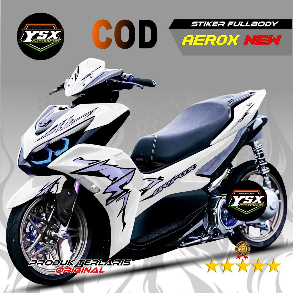 Decal Sticker Fullbody Aerox New Surikeun Putih
