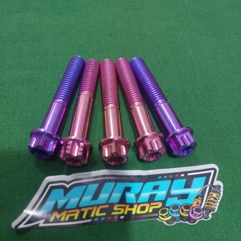 Baut M10x60 titanium drat kasar