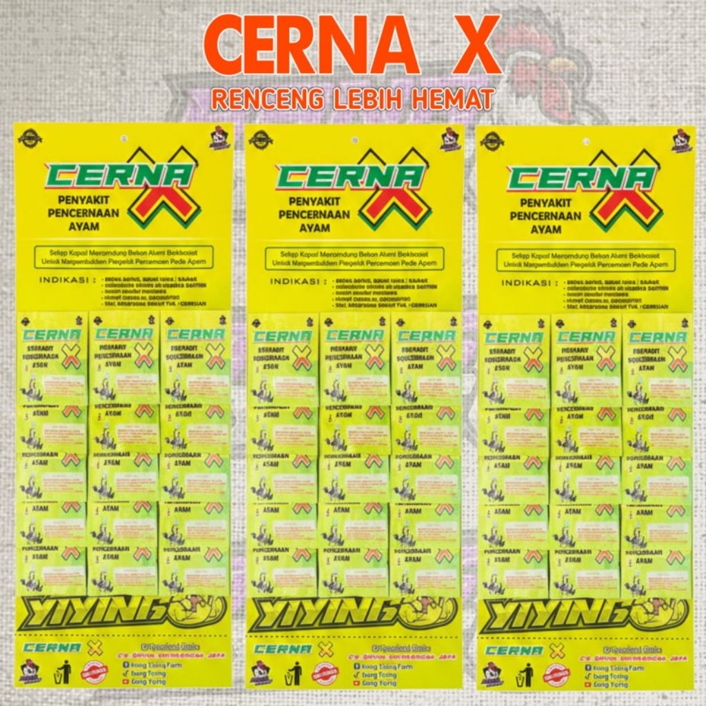 Obat Pencernaan Ayam laga CERNA X mengobati ayam berak kapur kolera Berak Hijau