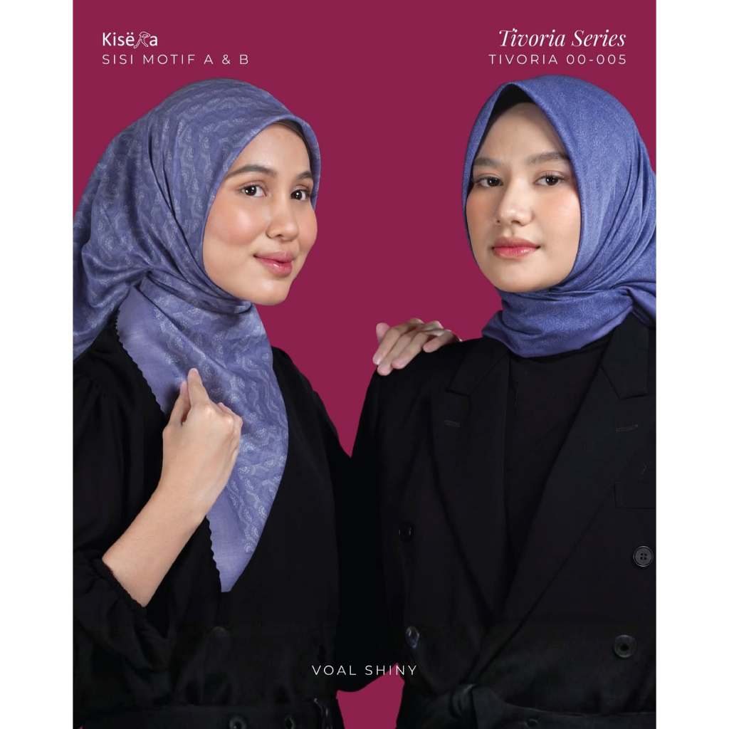 TIVORIA 005 - 27 M | Kerudung Hijab 4 Warna 1 Motif Artificial Texture, Jilbab Praktis Cantik | Voal