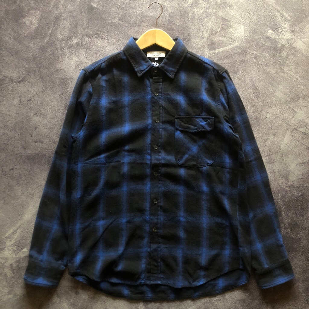 Outer Veterano Flannel TOP TREND Scnnd Size XL,100% Cotton,Flanel Veterano biru gelap hitam outer fl