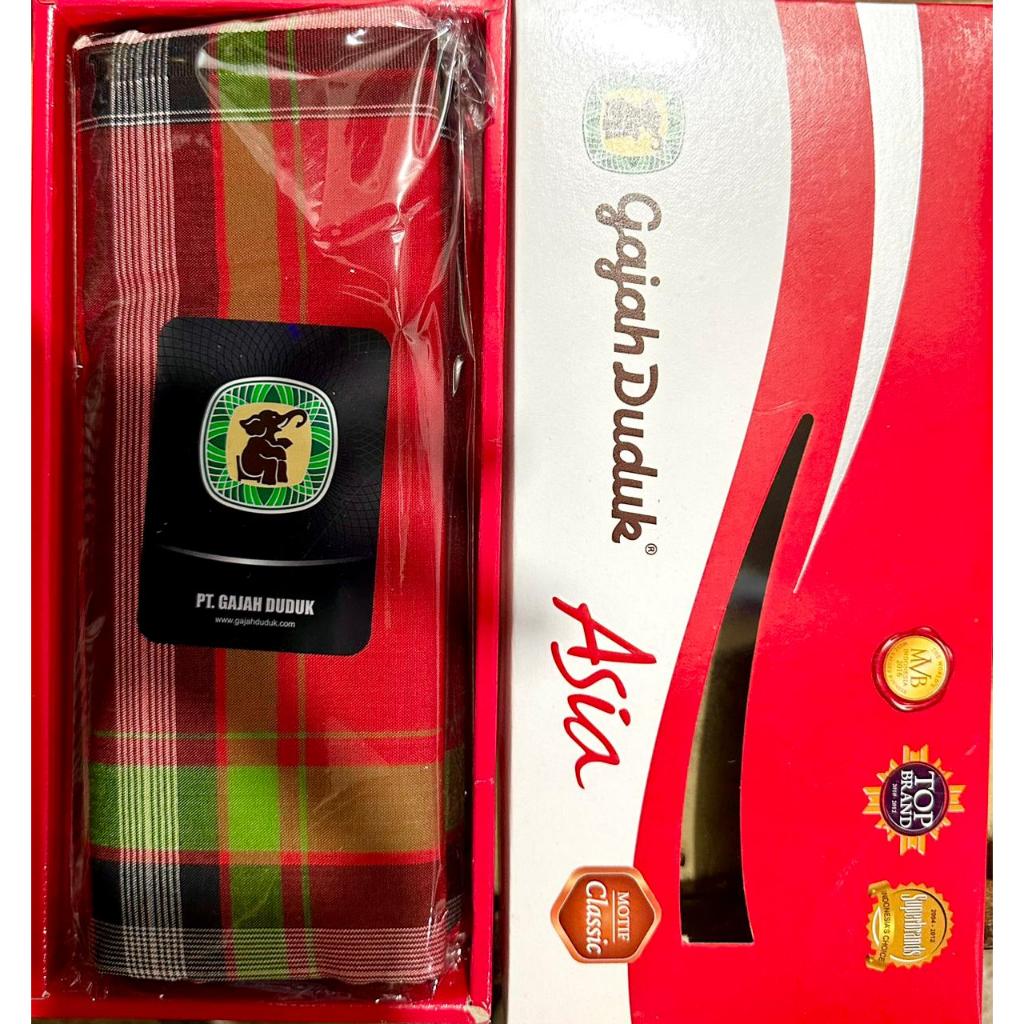 Sarung Gajah Duduk Dewasa - Kotak Kotak - Merah