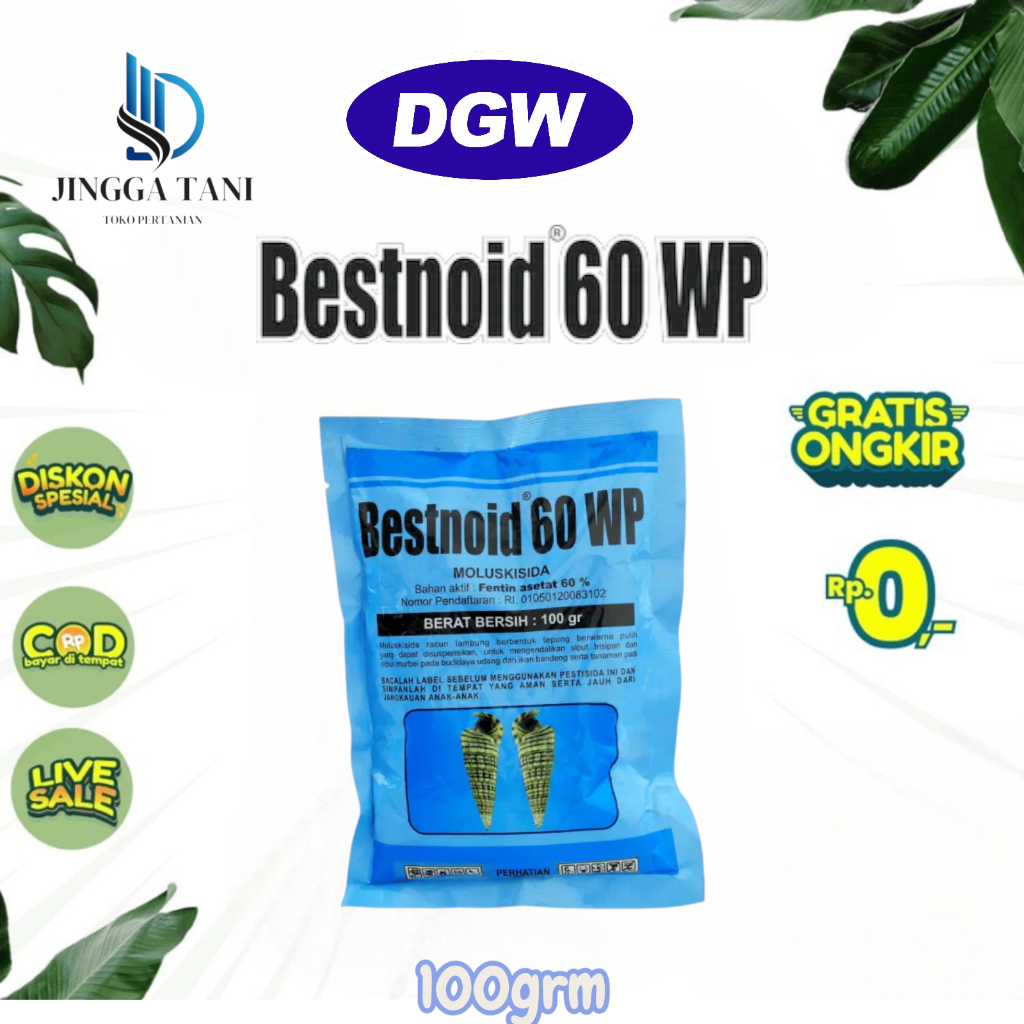 BESTNOID 60 WP - 100grm - Basmi siput trisipan dan siput murbei pada tanaman padi - DGW