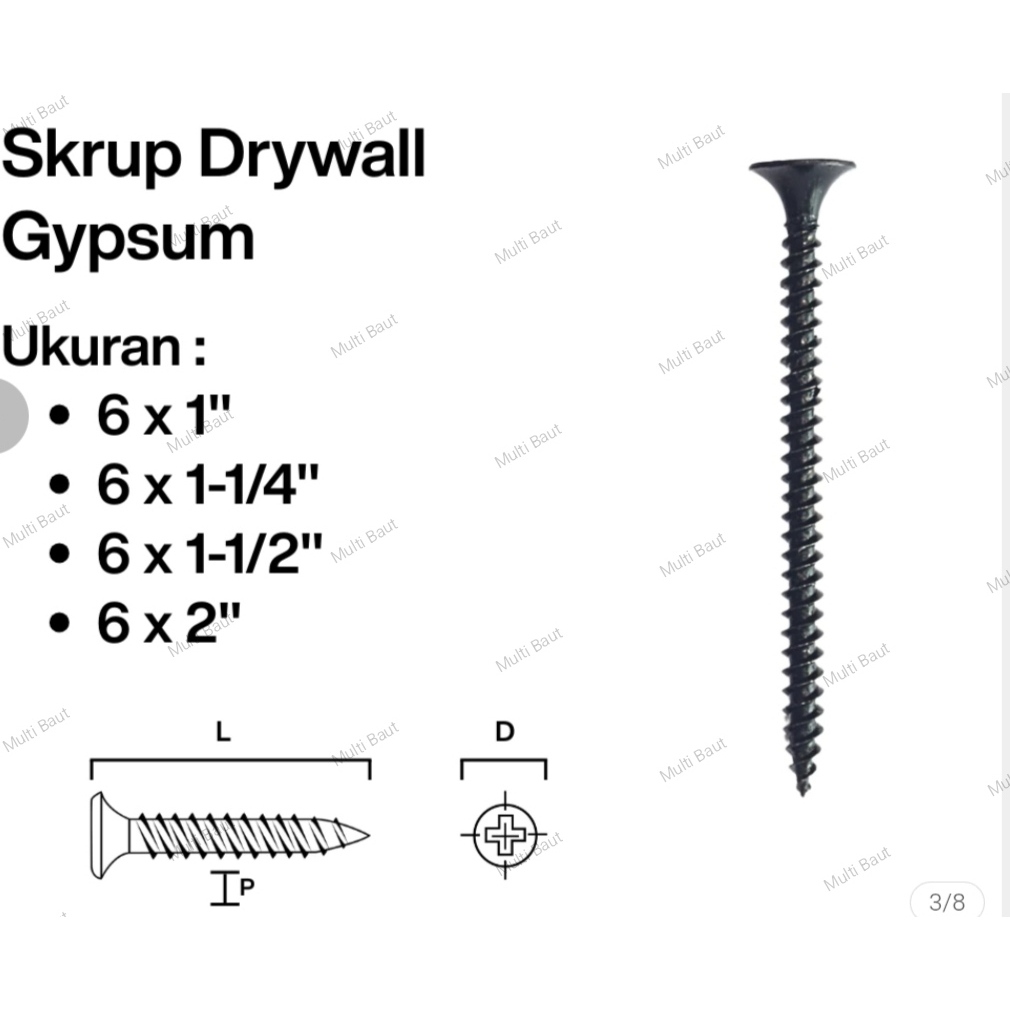 JUAL ECER - Skrup Gypsum / Skrup Baja / Sekrup Gypsum / Sekrup Baja / Baut Gypsum