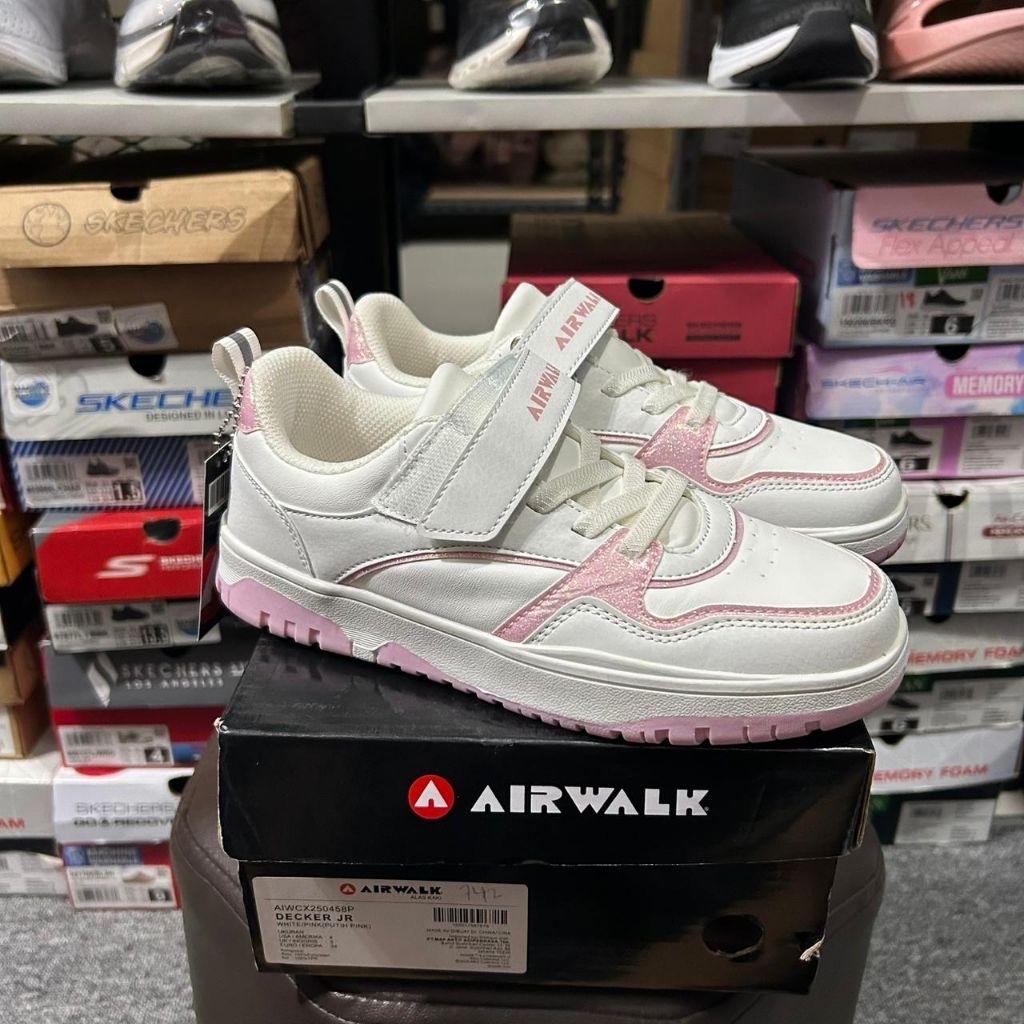 SEPATU WALKING WANITA KIDS AIRWALK DECKER JR WHITE PINK