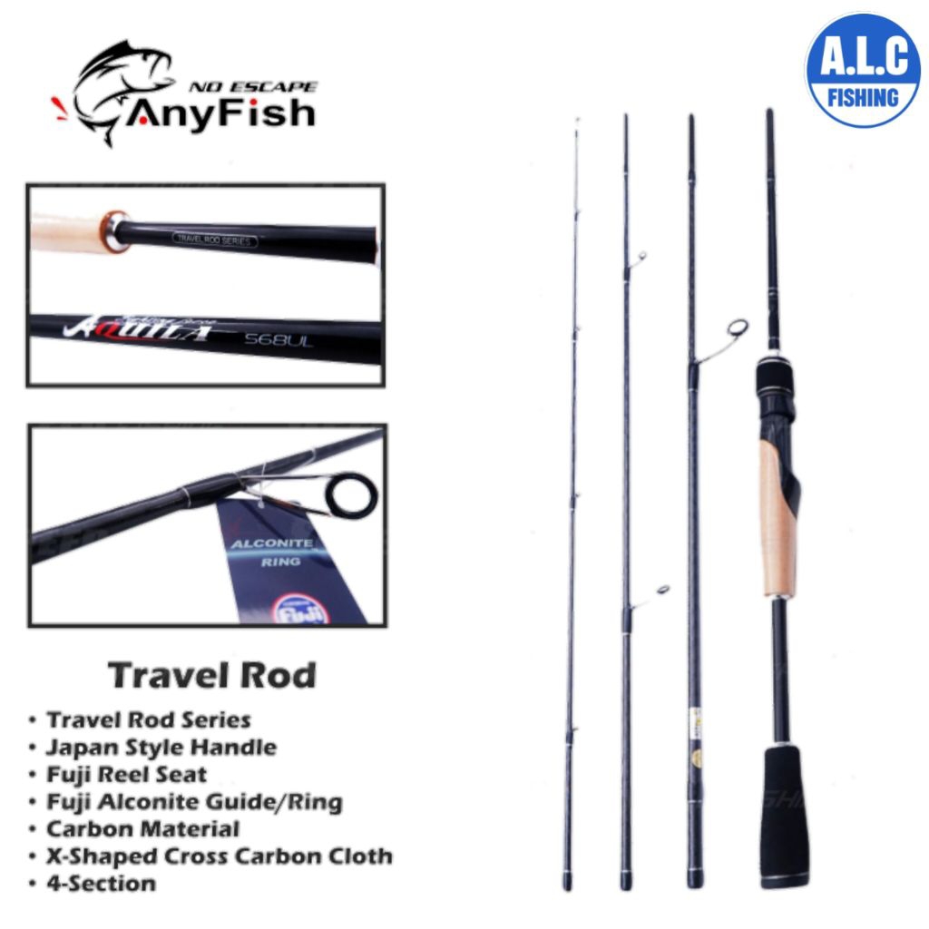 joran travel rod Anyfish Aquila fighter force S63UL S70UL S63L S70L S60M S70M joran 4 section kuat b