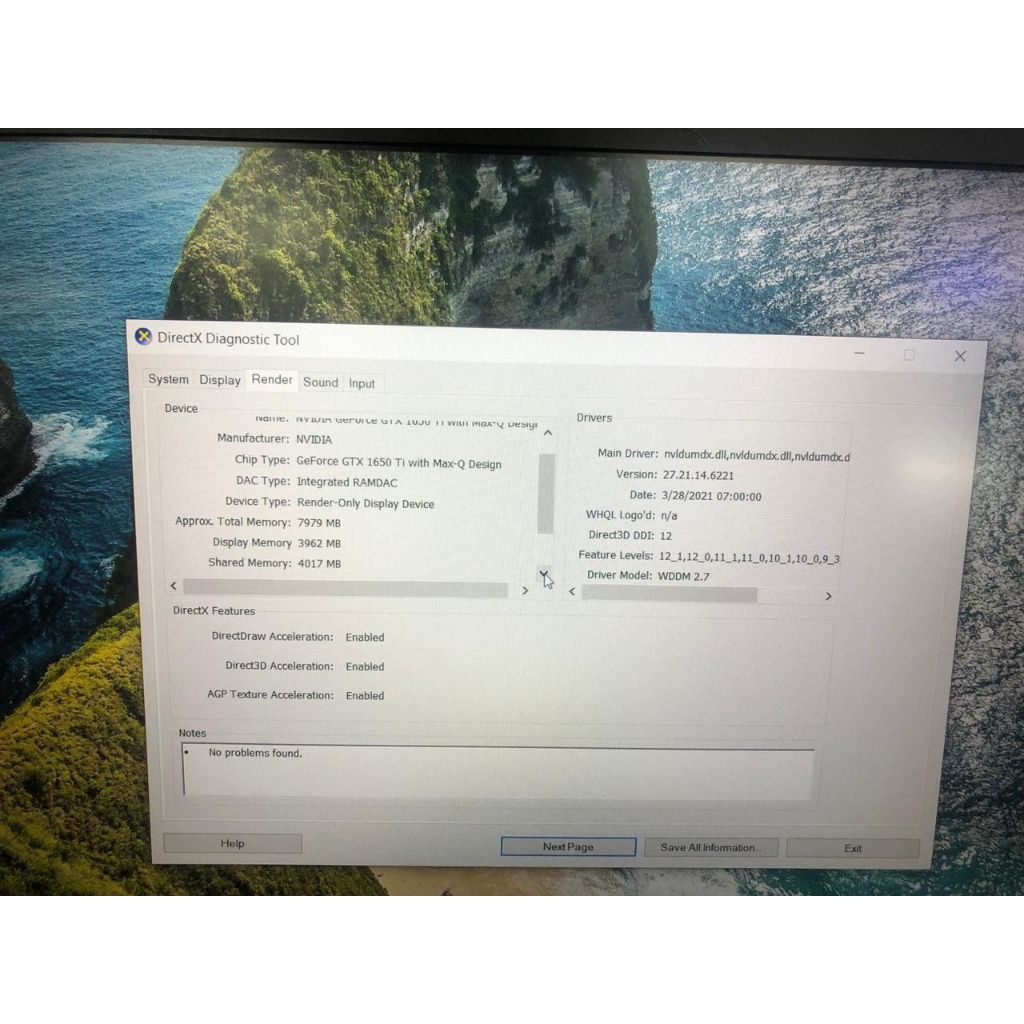 Msi gaming Intel core i7-9750HQRam 8gb SSD 512