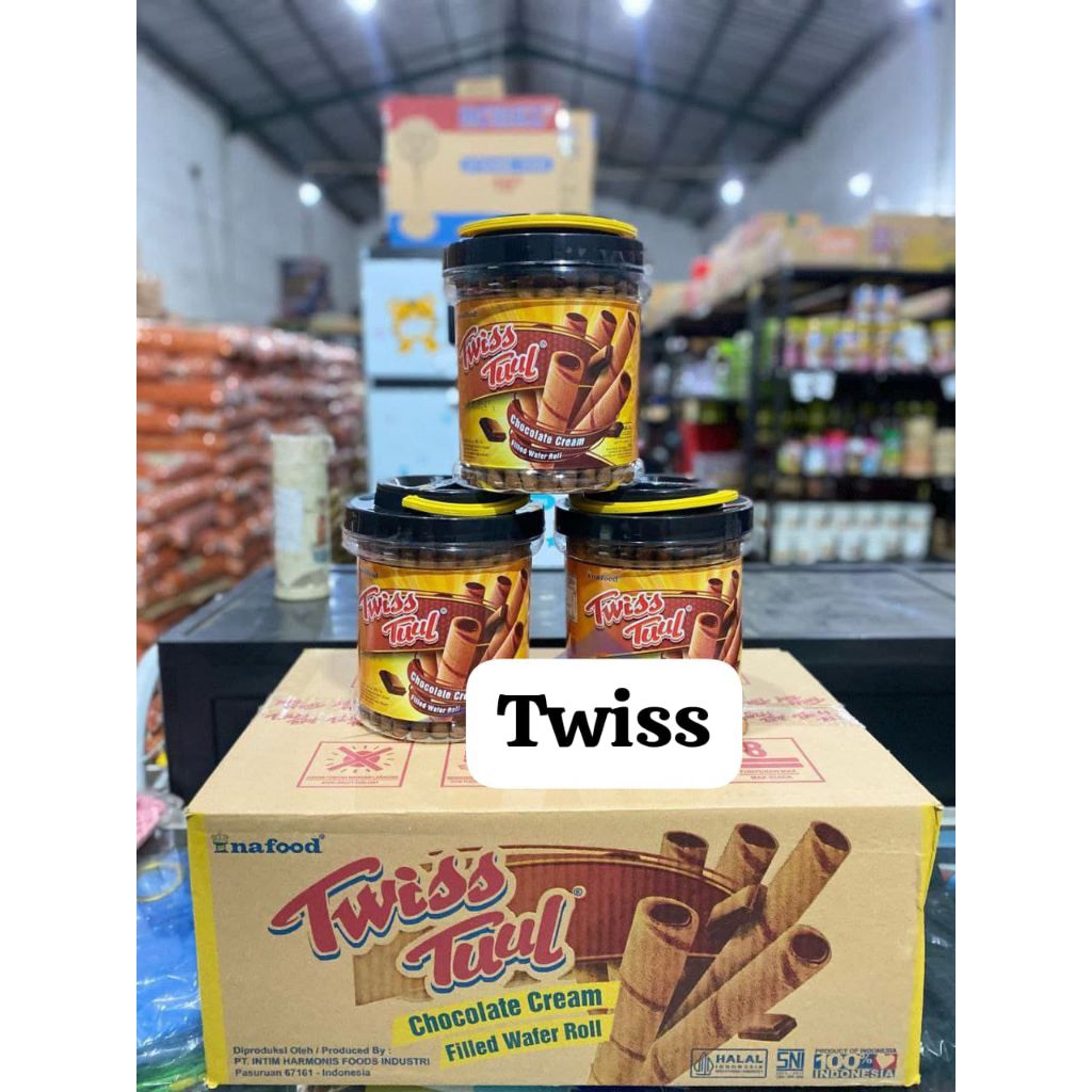 twiss tuul wafer roll/kue lebaran toples/wafer roll coklat