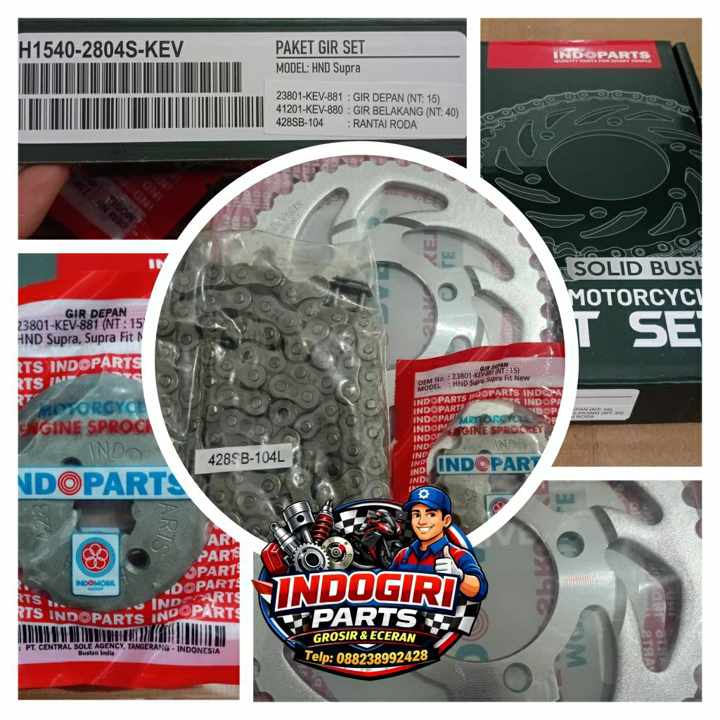 Gearset Motor Indoparts Honda Supra x, Supra Lama, Supra Fit New Awet Kuat, H1540-2804S-KEV - Origin