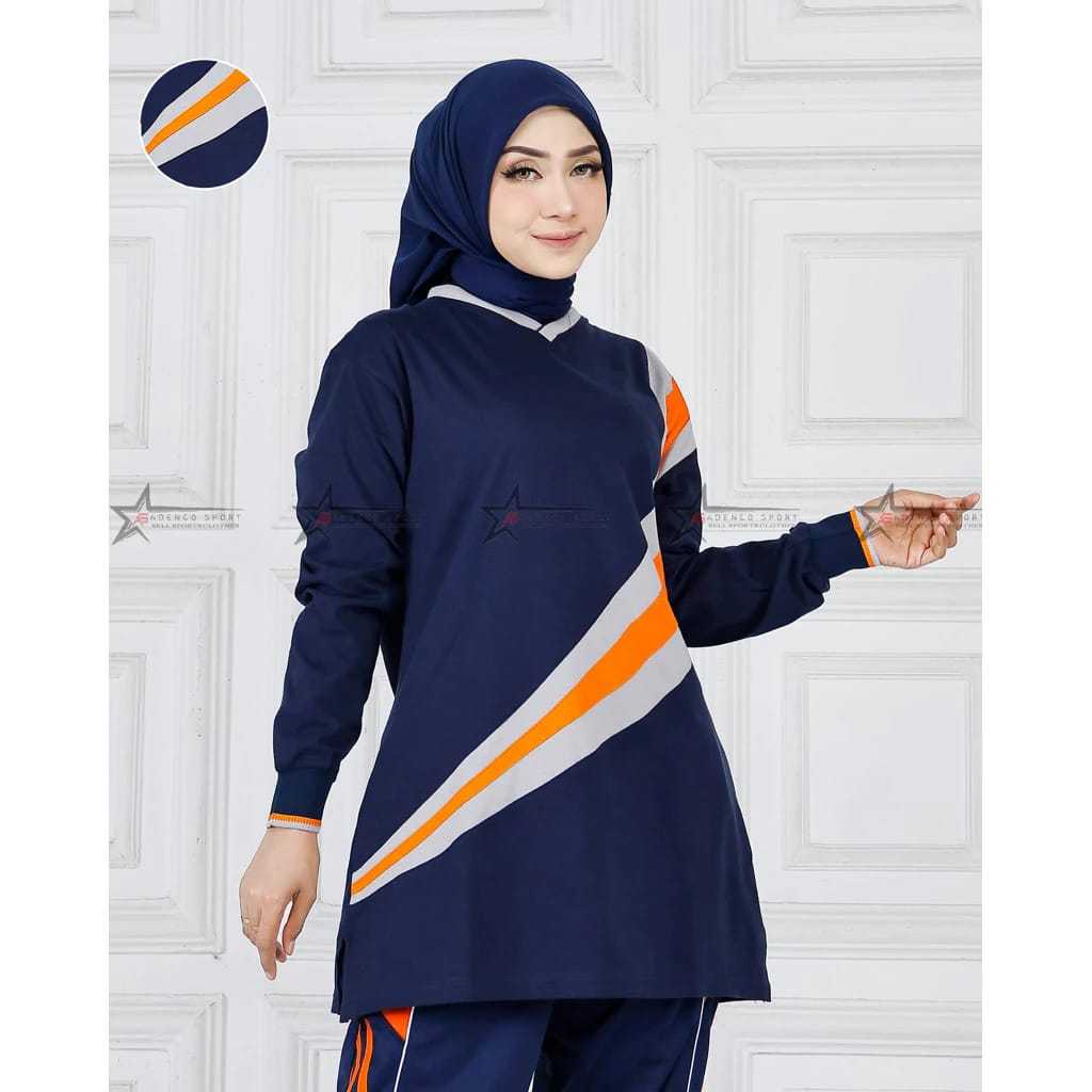 Atasan atasan tunik Knew Baju Olahraga Lengan Panjang Wanita/ Kaos Olahraga SenamBaju Olahraga Tunik