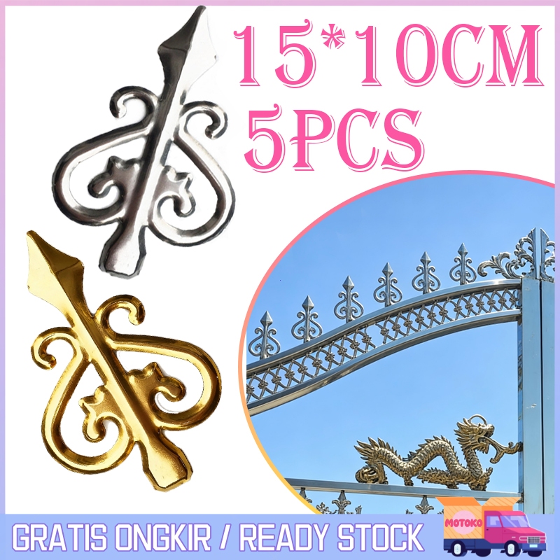 150×100 mm Ornamen Pager Stenlis Serampang Ornamen Pager Aksesoris Pagar Stainless 201 Hiasan Pagar 