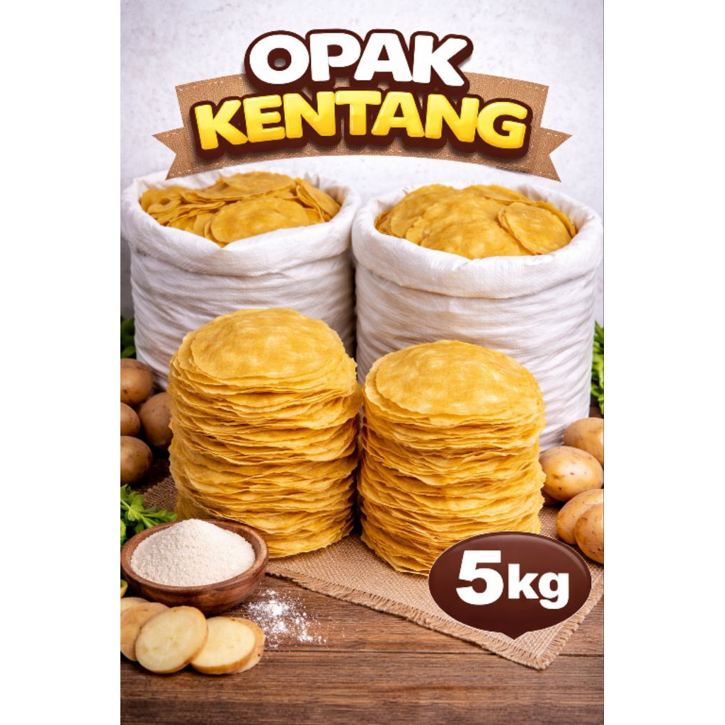 Opak Kentang Grosir 5kg | Kerupuk Kentang Mentah | Opak Goreng Renyah Murah