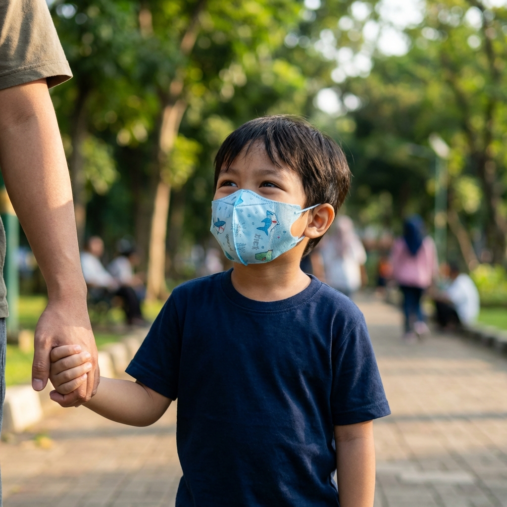 Masker Anak Duckbill 50Pcs | Masker Duckbill | Masker Duckbill 50 Pcs Warna Warni | Motif