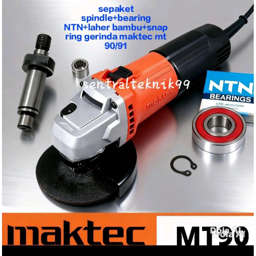 paket spindle+bearing NTN+laher bambu+snap ring gerinda maktec mt 90/91