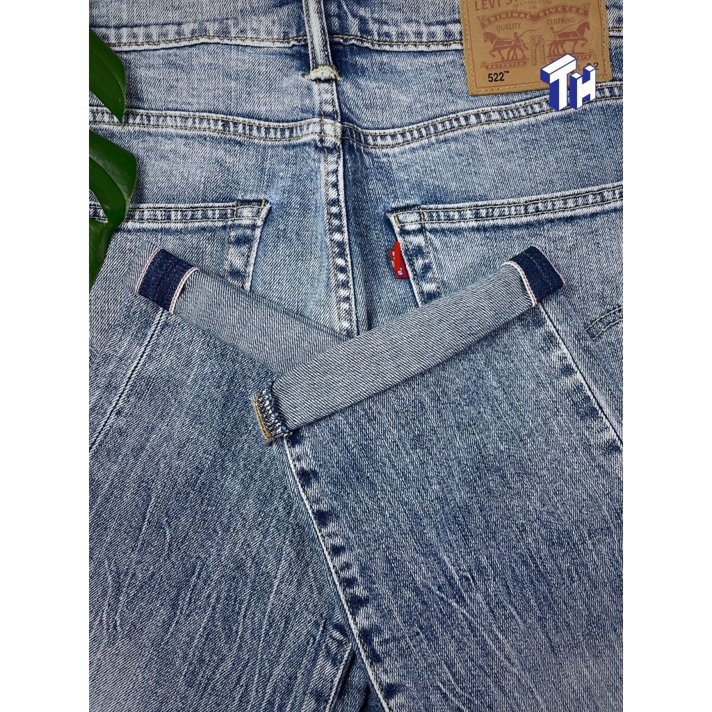 Celana Jeans LP 5 2 2 Slim Taper Fit Light Stonewash Selvedge Denim 30x32