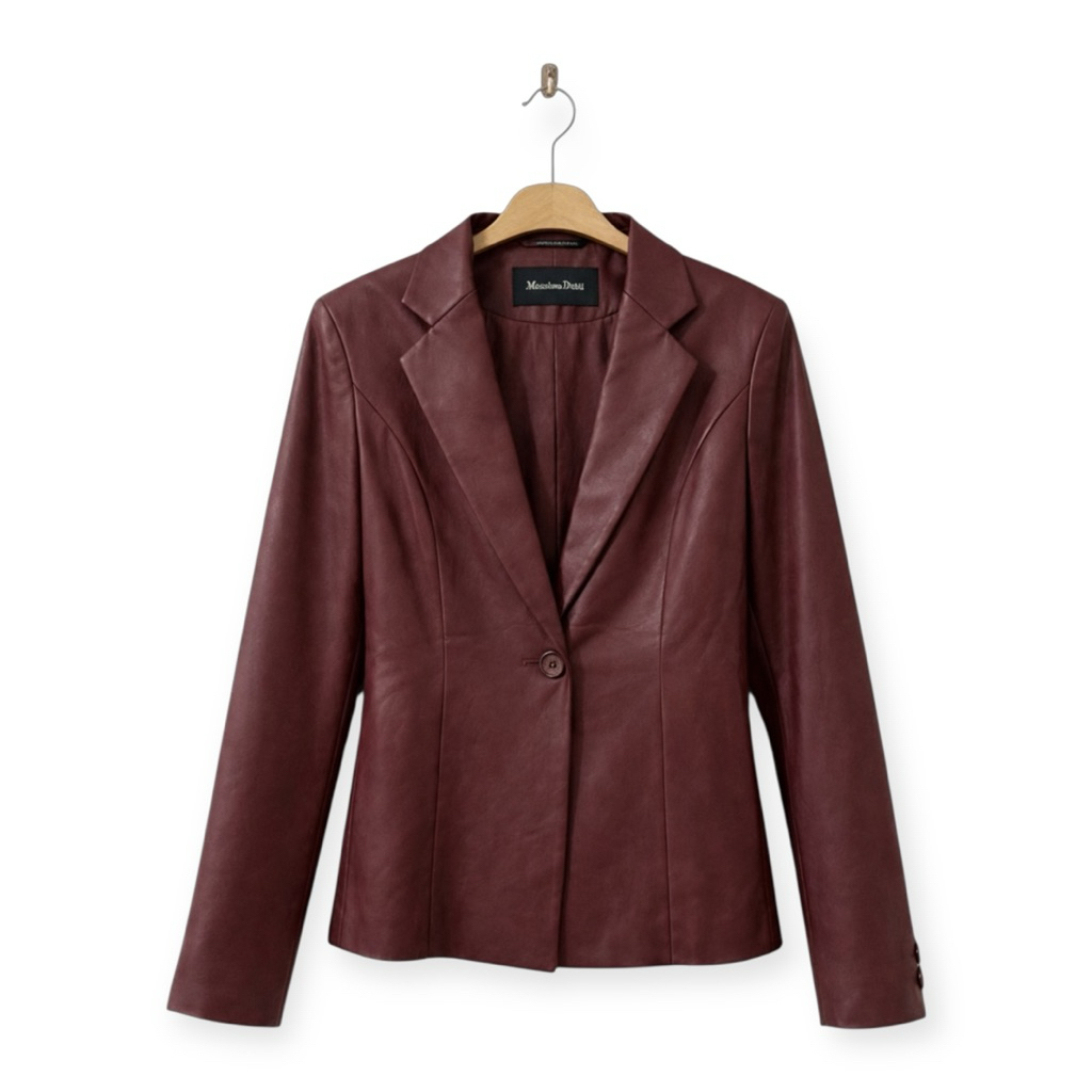 (Woman) Leather Jacket Massimo Dutti
