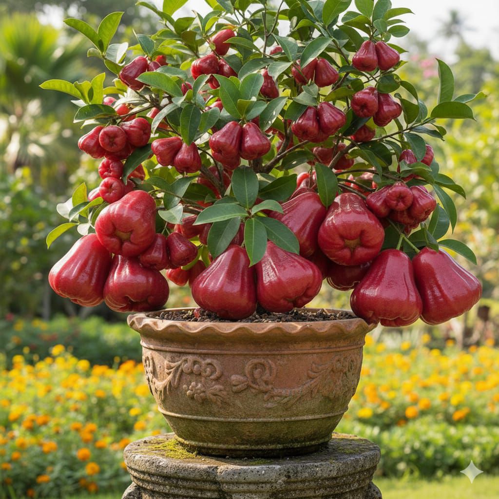 jambu air tanpa biji siap berbuah