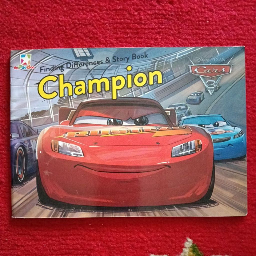 BUKU CARS 3 (CHAMPION) FINDING DIFFERENCES AND STORY BOOK / DWIBAHASA / FULLCOLOR ORIGINAL