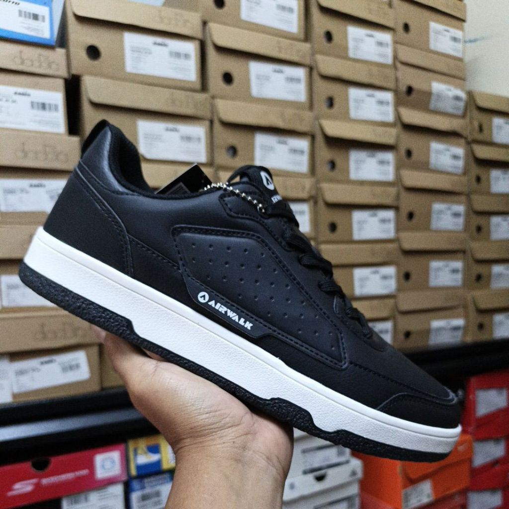 Sepatu Sneaker's Pria Airwalk Domino Black white Original Resmi Sport Station