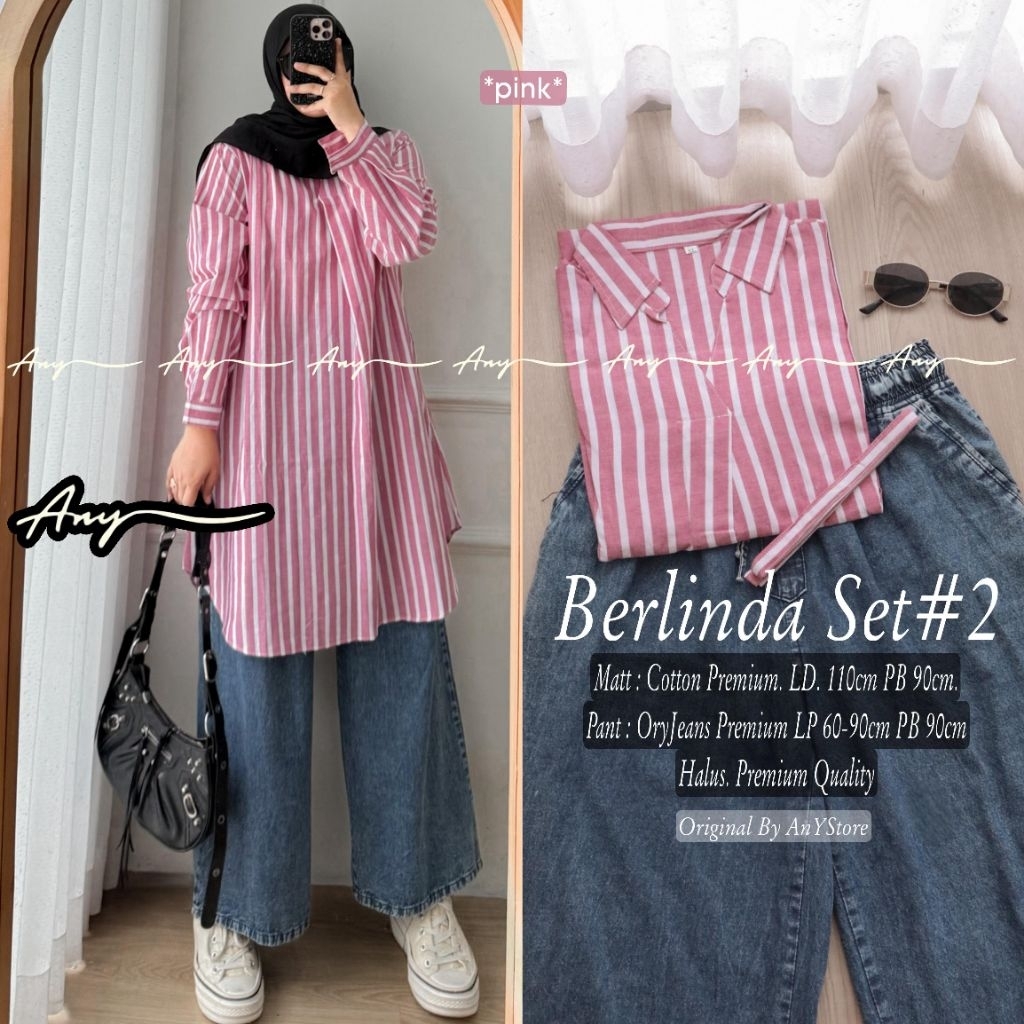 MEGAN BERLIANA LAFANA SET - GINA SET TUNIK BY ANY SETELAN CELANA JEANS - Laufy set daily by any | se