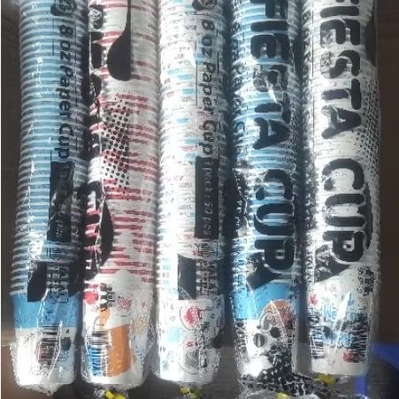 paper cup 8 oz putih dan motif isi 50 pcs tanpa tutup, gelas kertas tahan air panas, gelas kopi