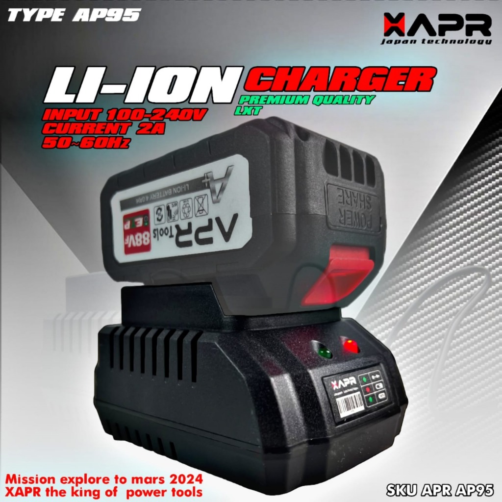 XAPR AP95 LXT Charger 2A Fast Charging – Untuk baterai Bor, impact, Gerinda & lain lain