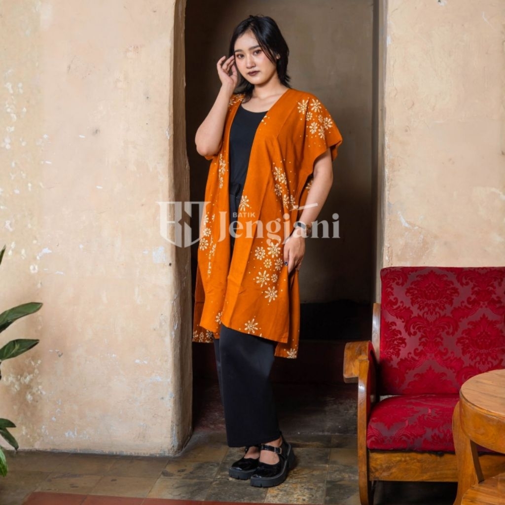 Outer Scarf Rosela Jumputan Shibori Handmade | Outer Batik Premium by Batik Jeng Jani