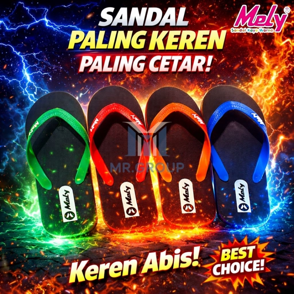 MELY SANDAL JEPIT KAYA WARNA TERMURAH - BAHAN 100% KARET ANTI SLIP - SANDAL GROSIR - HARGA RESELLER