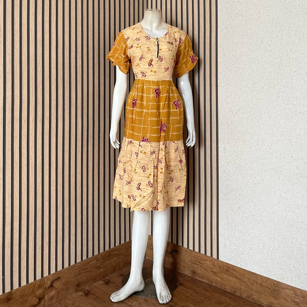 [AJ] - Daster Sutra Ungu Anggun Susun | Daster Batik Resleting | Sutra Anggun | Batik Sutra Ungu