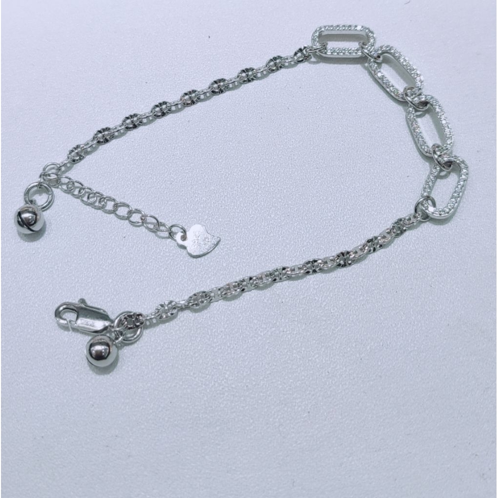 Gelang rante plat komb 925 silver