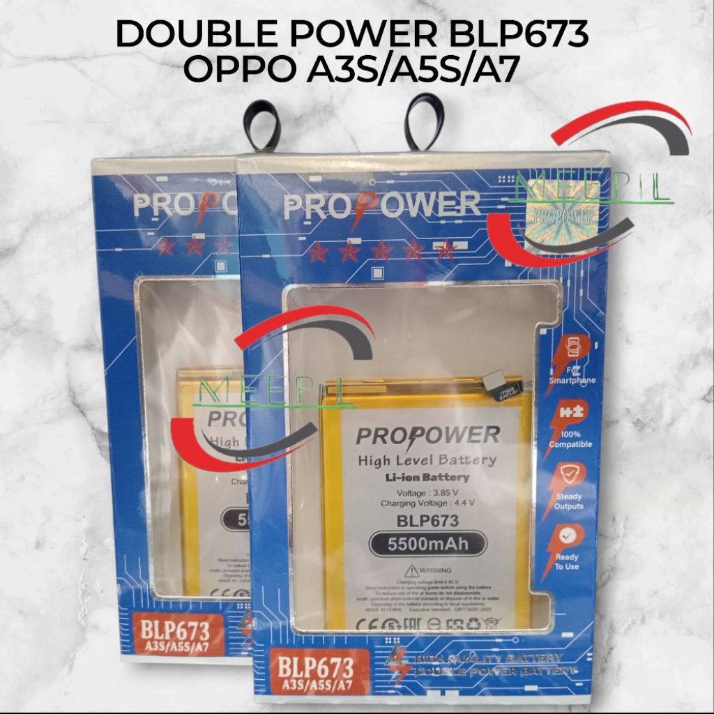 Baterai batre Double power Oppo A3S/Oppo A5S/Oppo A7/Oppo A12/Oppo A31/Realme C1 BLP673 battery doub