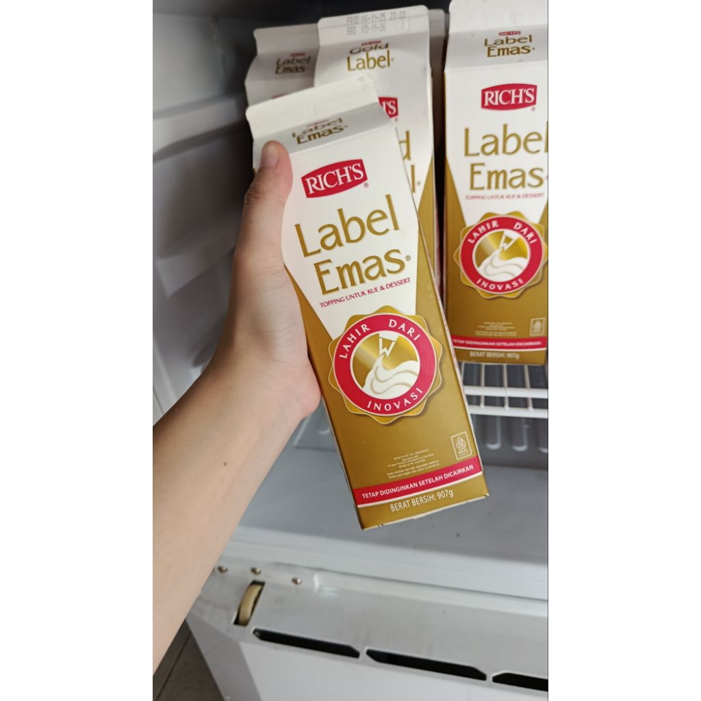 Rich's Gold Label Whipped Cream, Label Emas 1L