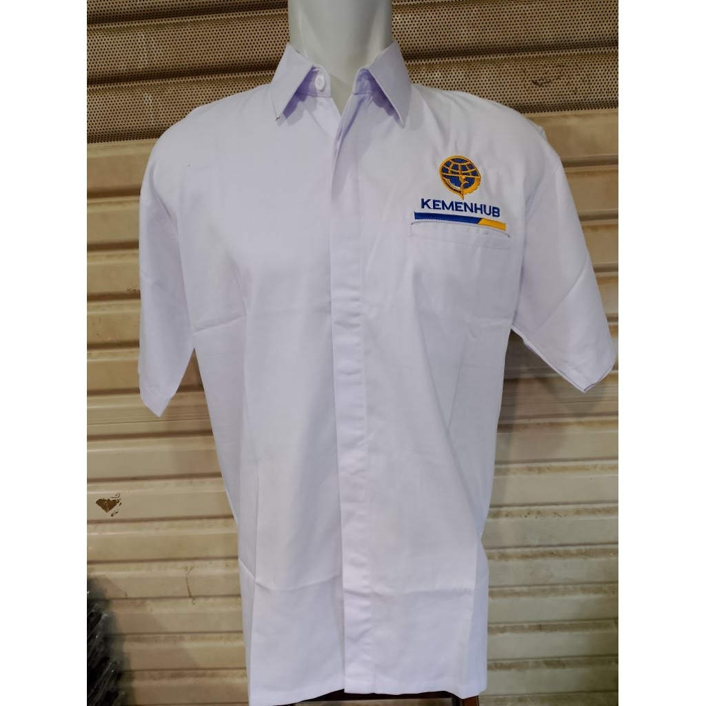 Kemeja KEMENHUB Seragam Kemenhub Putih Pendek