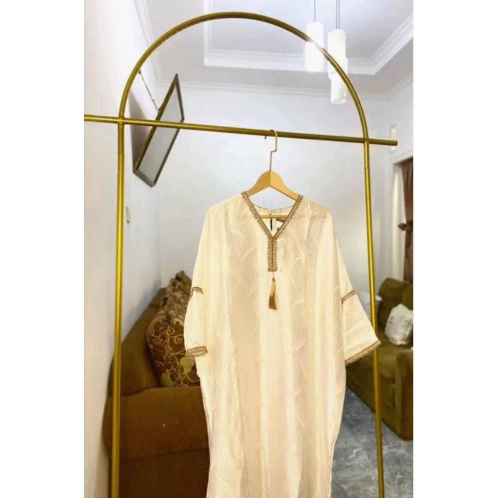 Abaya satin putih polos