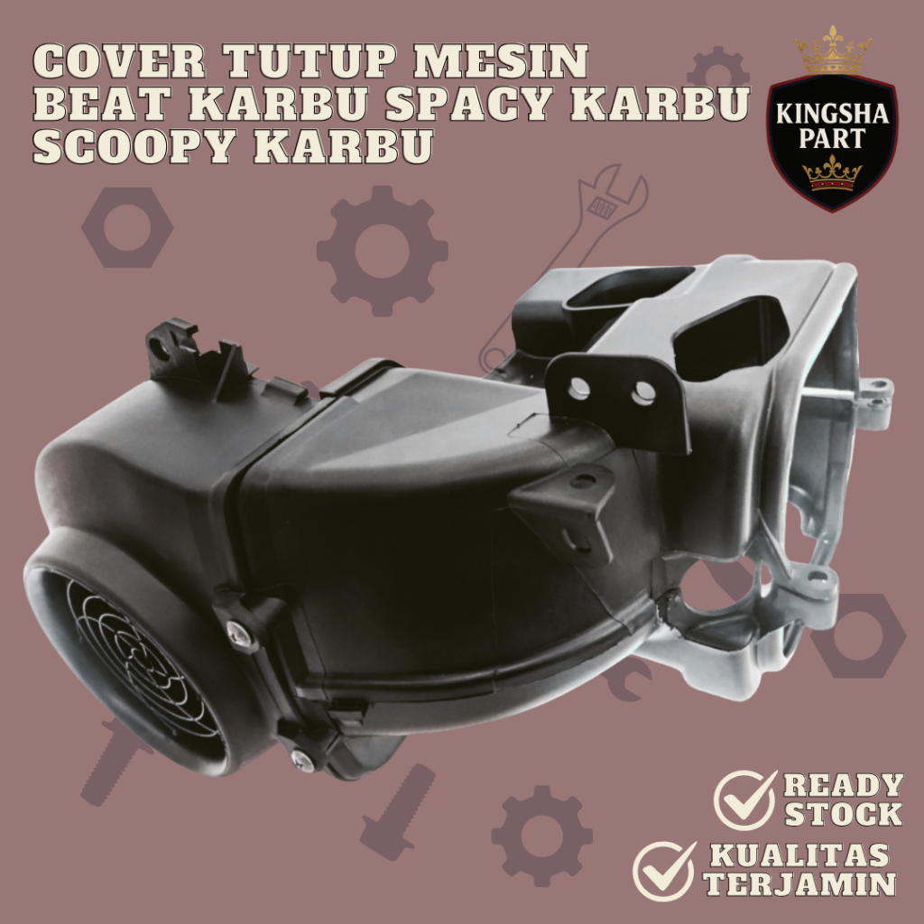 cover tutup mesin atas bawah honda beat karbu scoopy karbu spacy karbu satu set + tutup kipas