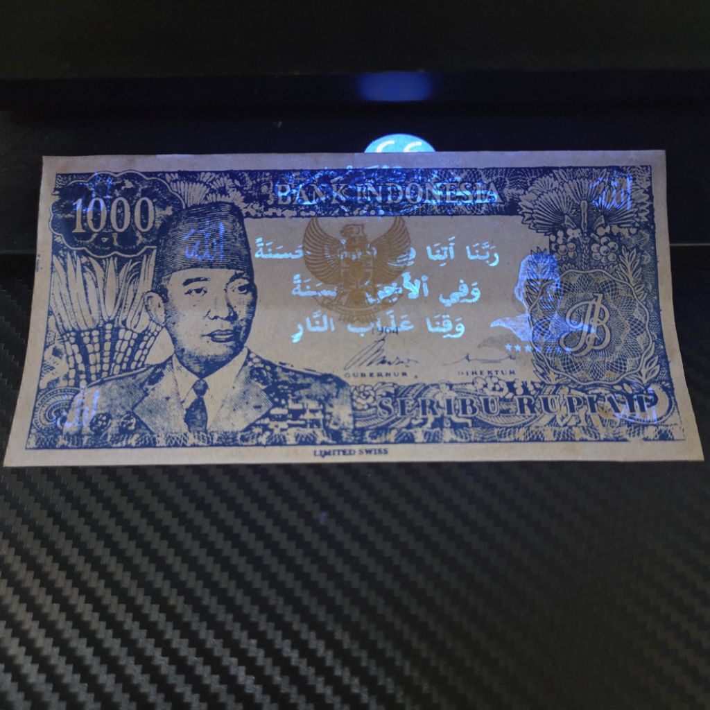 Uang Kuno Uka-Uka 1000 Soekarno Biru Tahun 1964