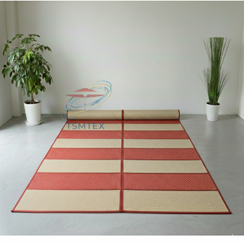 Tikar tenun karpet lantai pandan lipat 250x200cm jumbo mendong dekorasi ruangan tikar bahan tebal Ta