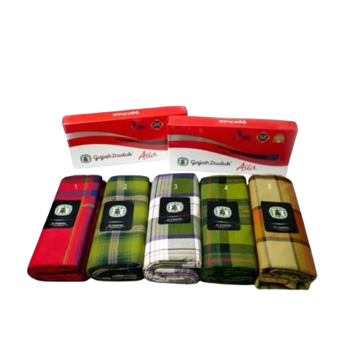GAJAH DUDUK Kain Sarung Dewasa Motif Garis Kotak Katun Multicolor