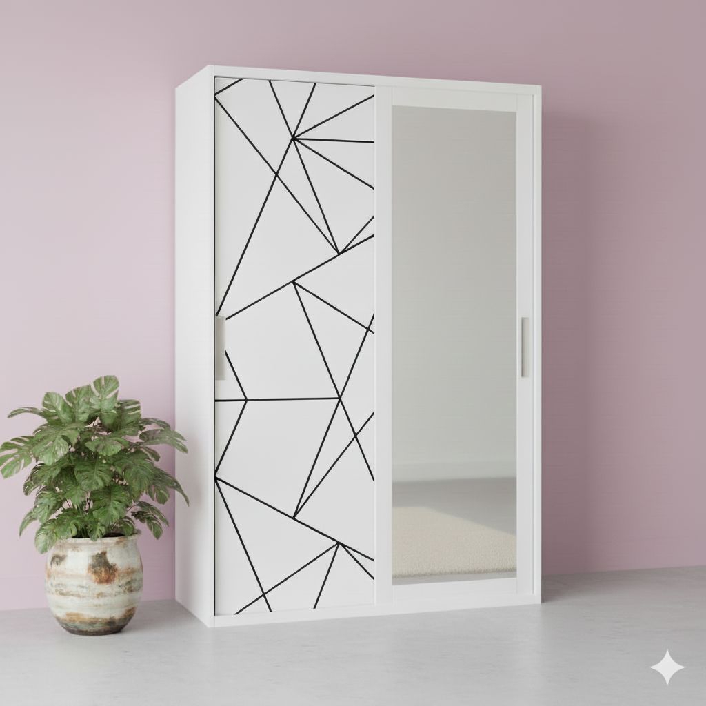 Lemari Pakaian Besi Sliding 2 Pintu 90cm / Lemari Besi Anti Jamur Minimalia Modern Murah Bandung Jak