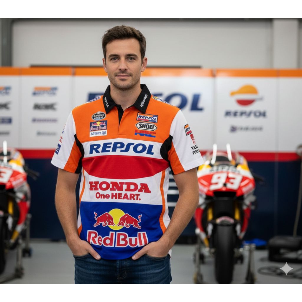 Kemeja Honda Repsol Racing Team MotoGP HRC Redbull Unisex Art 959